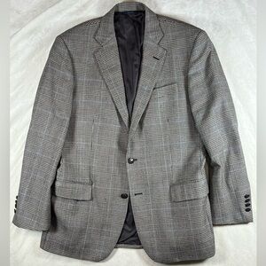 Brooks Brothers Madison 41R 100% Wool Saxxon Plaid Blazer BB Buttons Sport Coat